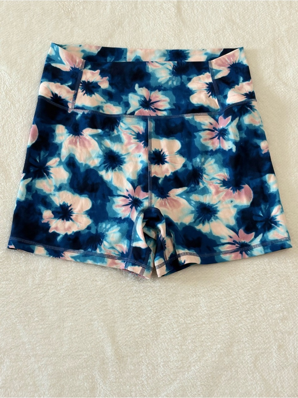 FP Movement by Free People Navy, Light Blue & Pink Floral Bike Shorts